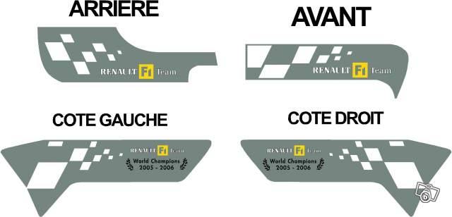 Clio RS Concept R f rence stickers F1 TEAM